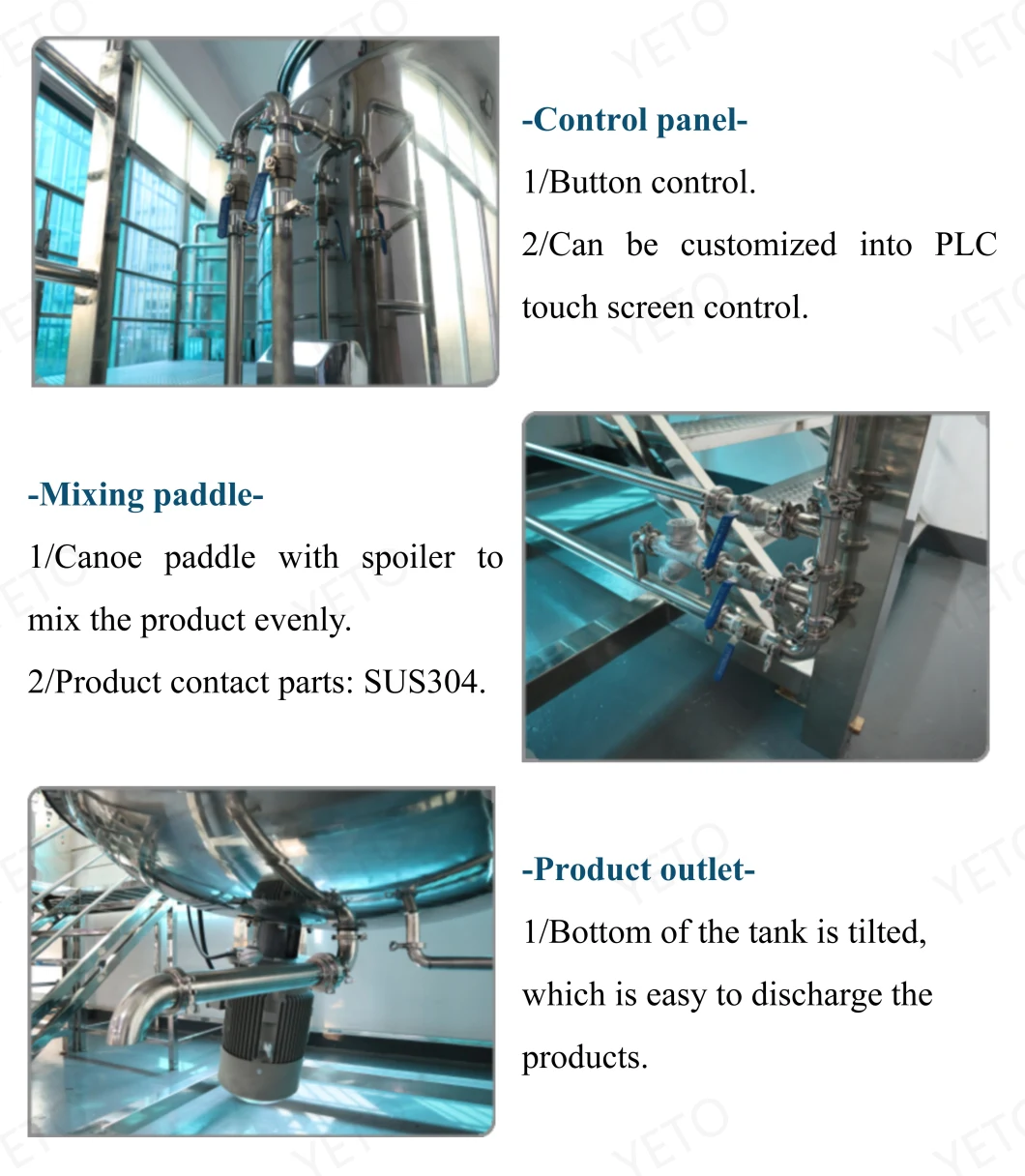 Industrial Chemical Jacketed Heating Cooling Mixer Tank with Agitator Liquid Mixing Tank Mixing Equipment Hand Sanitizer Making Machine